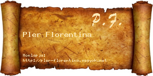 Pler Florentina névjegykártya